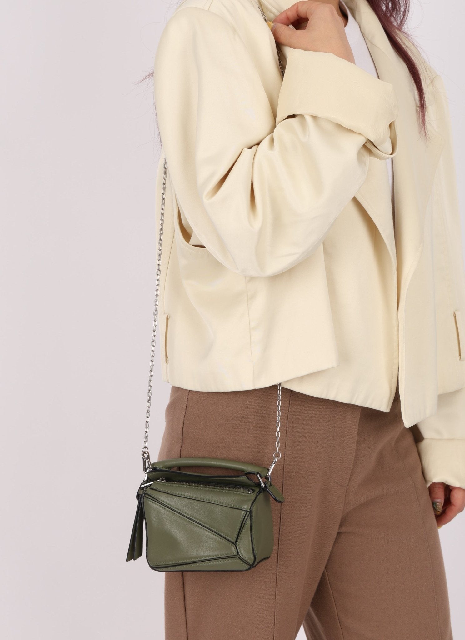 Loewe Matcha Leather Nano Puzzle - FashioNica