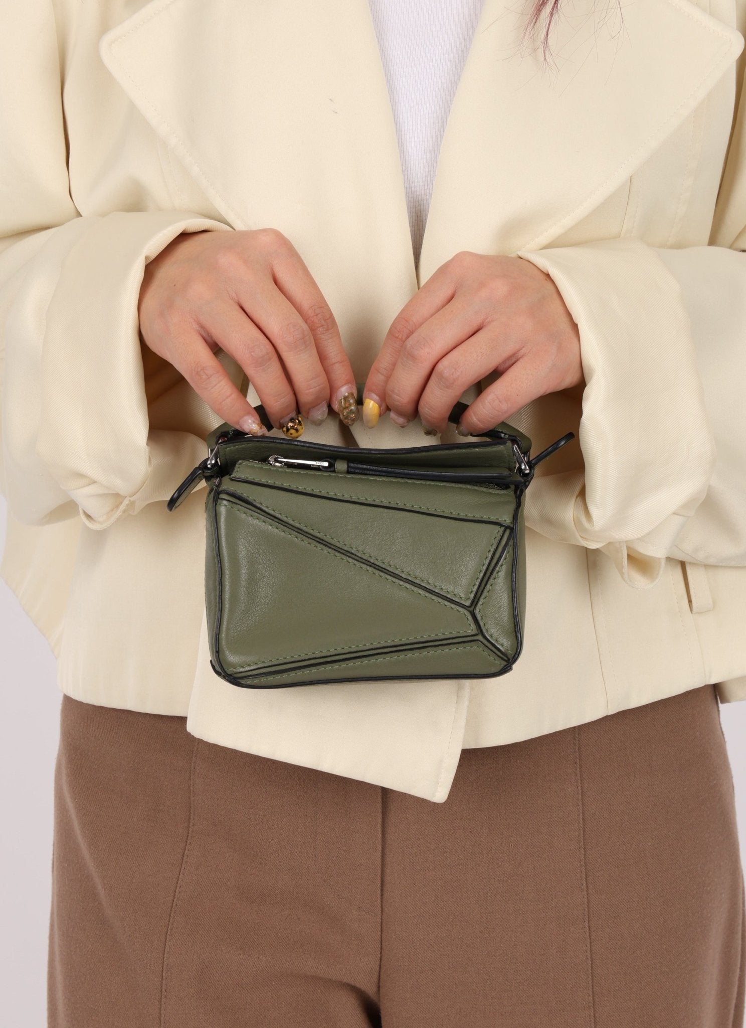 Loewe Matcha Leather Nano Puzzle - FashioNica