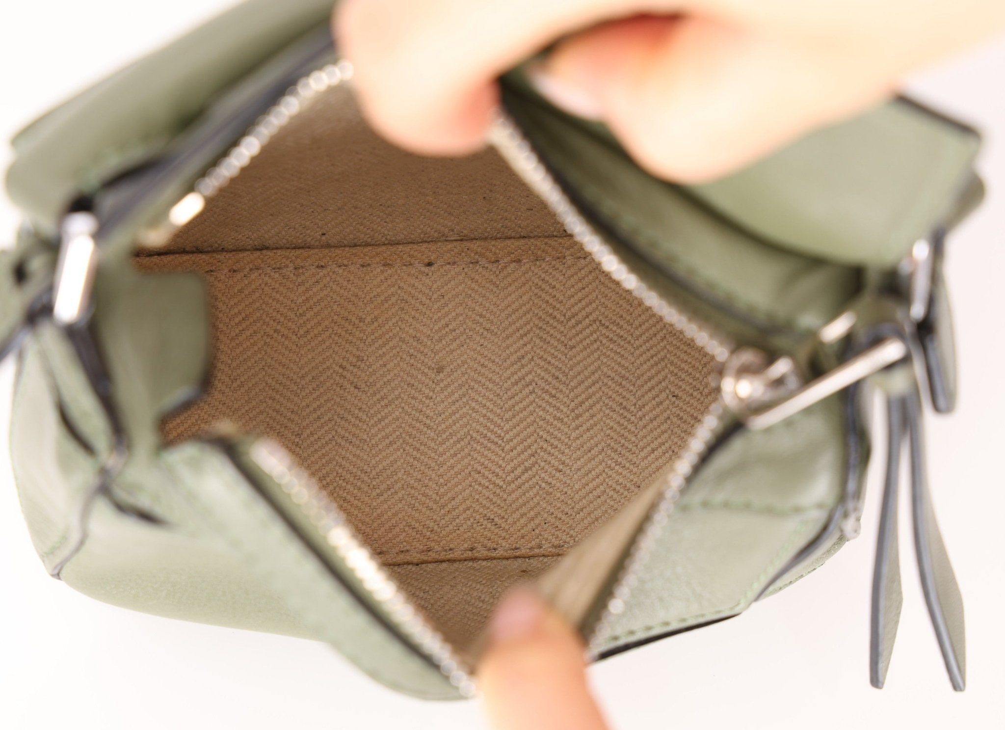 Loewe Matcha Leather Nano Puzzle - FashioNica