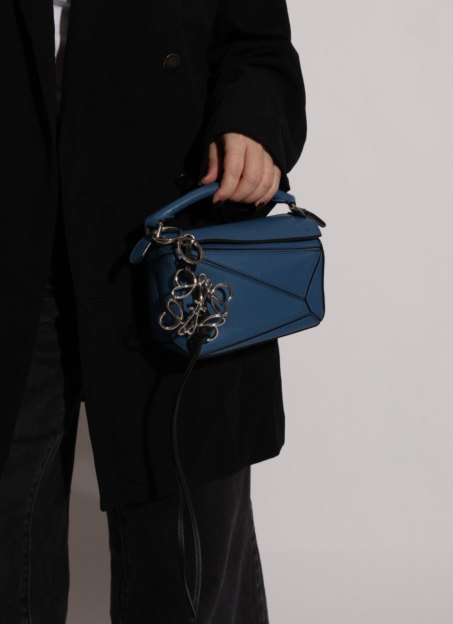 Loewe Metal Anagram and Calfskin Bag Charm - FashioNica