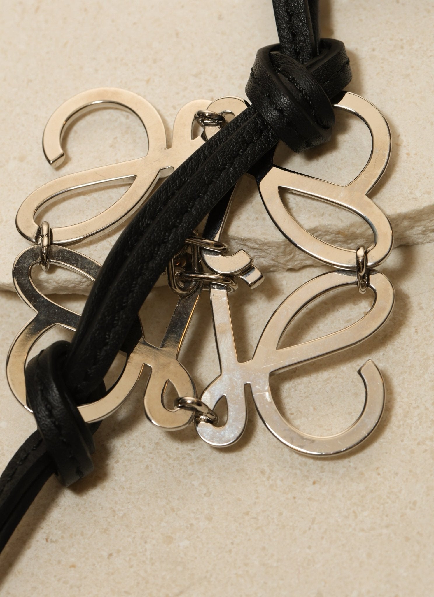 Loewe Metal Anagram and Calfskin Bag Charm - FashioNica