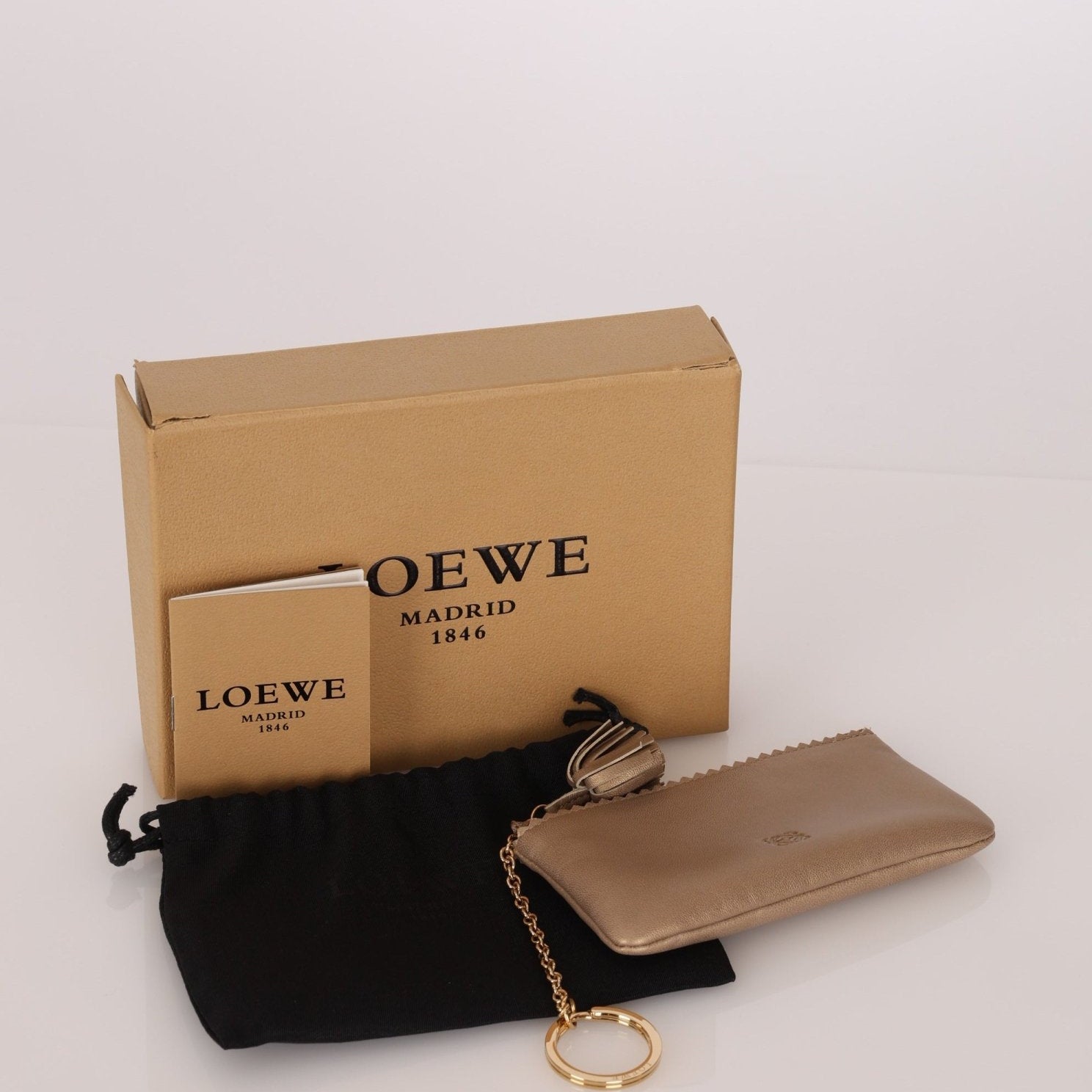 Loewe Metallic Gold Tassel Key Pouch - FashioNica