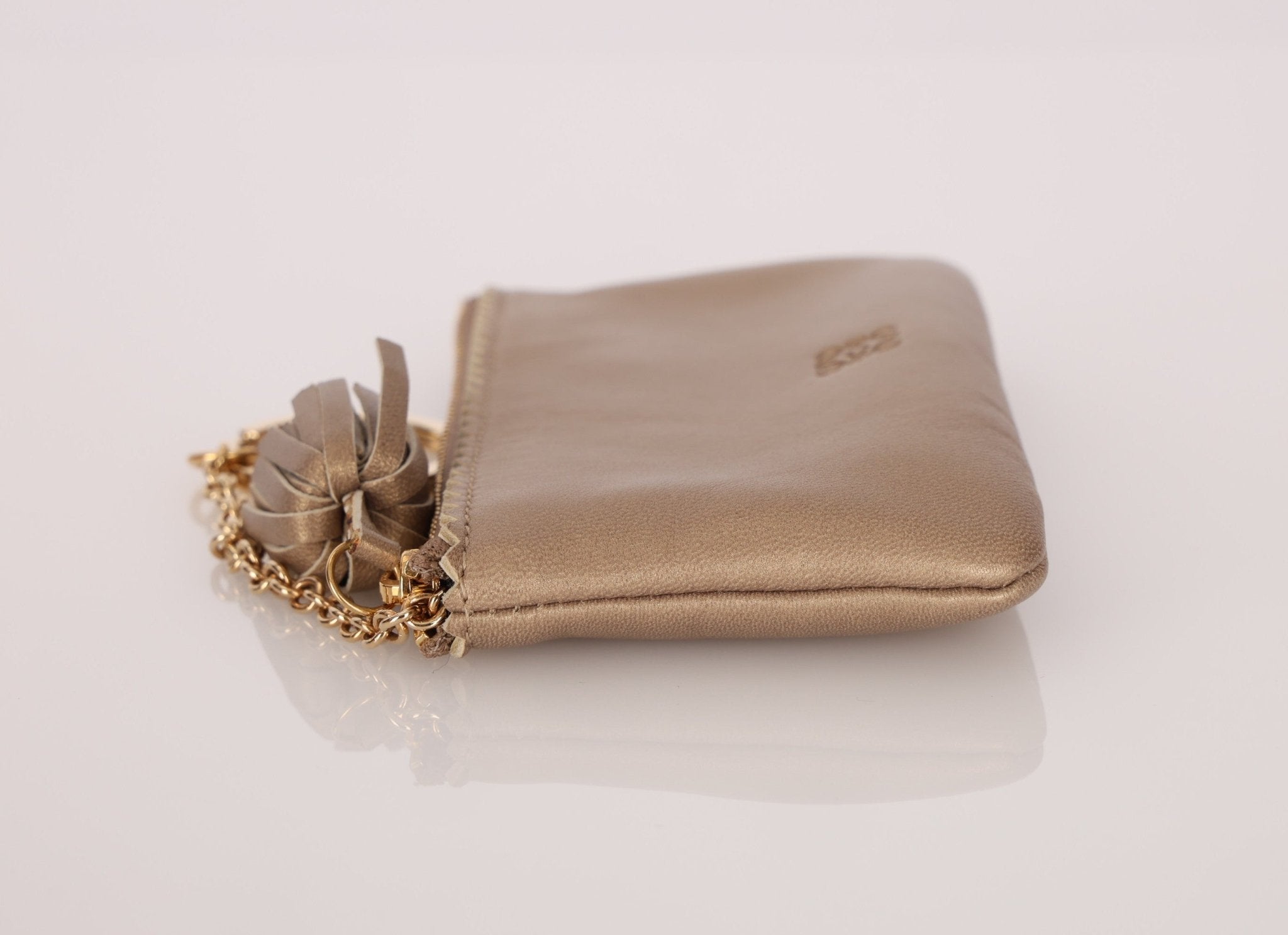 Loewe Metallic Gold Tassel Key Pouch - FashioNica