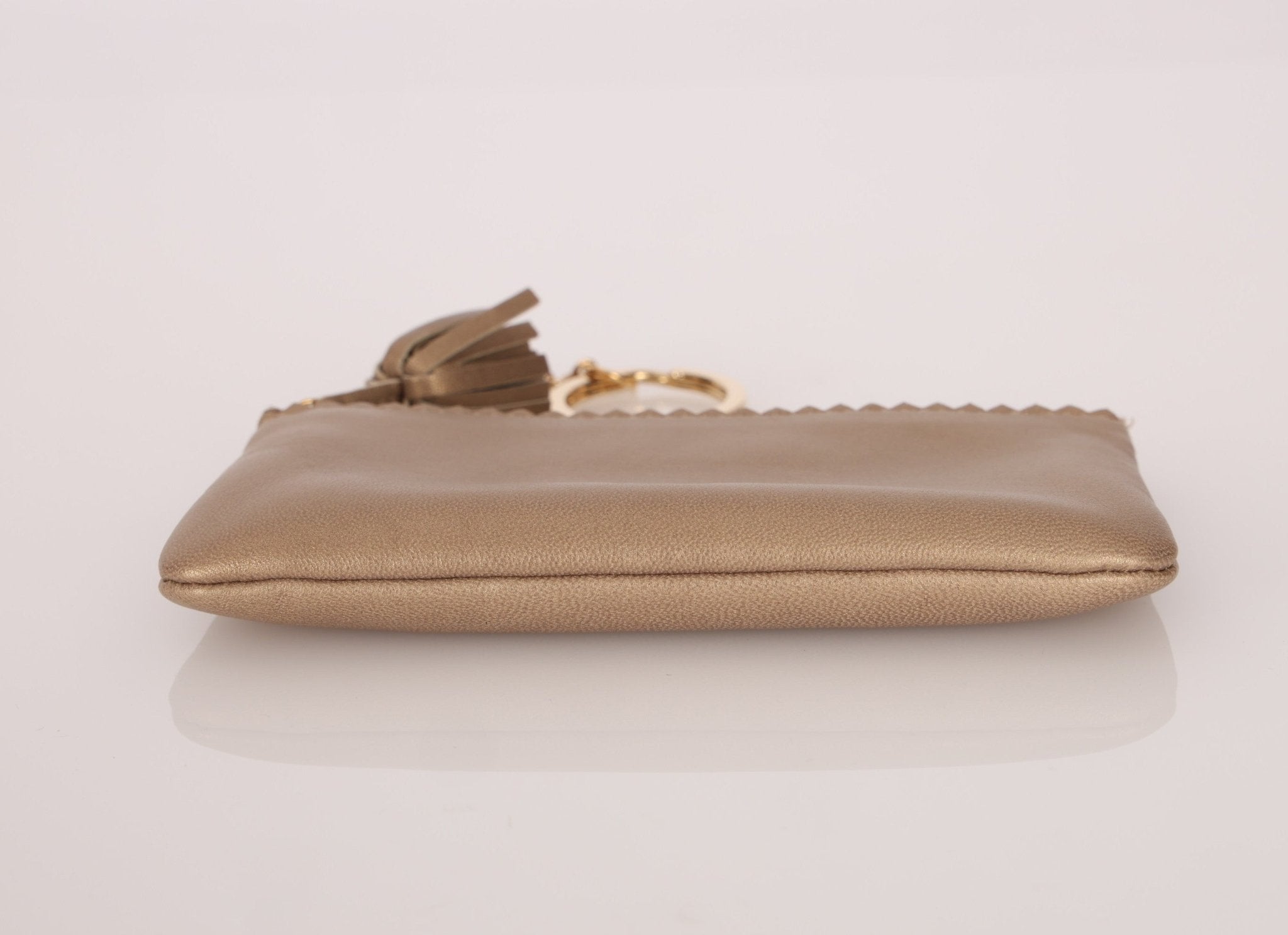 Loewe Metallic Gold Tassel Key Pouch - FashioNica