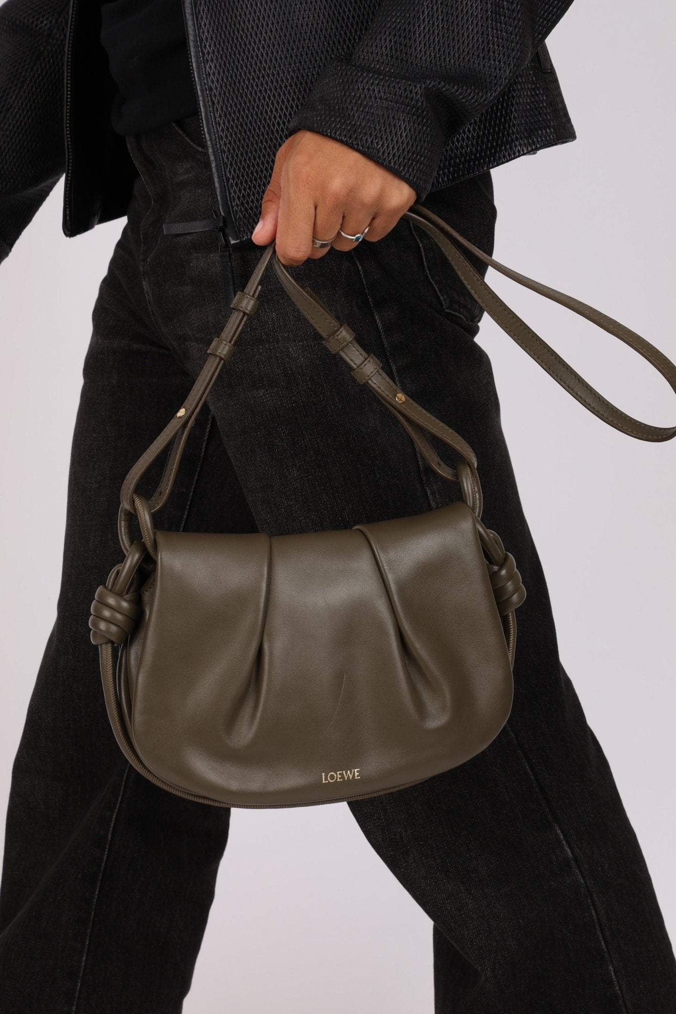 Loewe Olive Calfskin Paseo Flap - FashioNica
