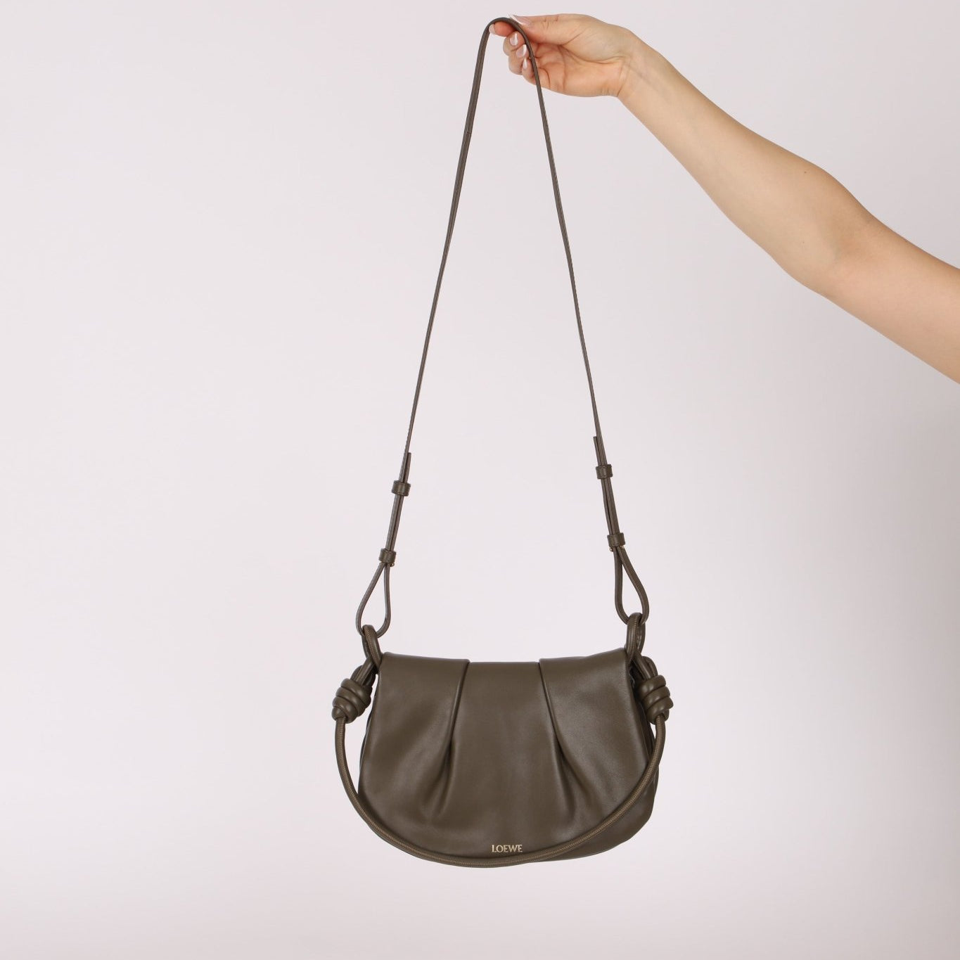 Loewe Olive Calfskin Paseo Flap - FashioNica