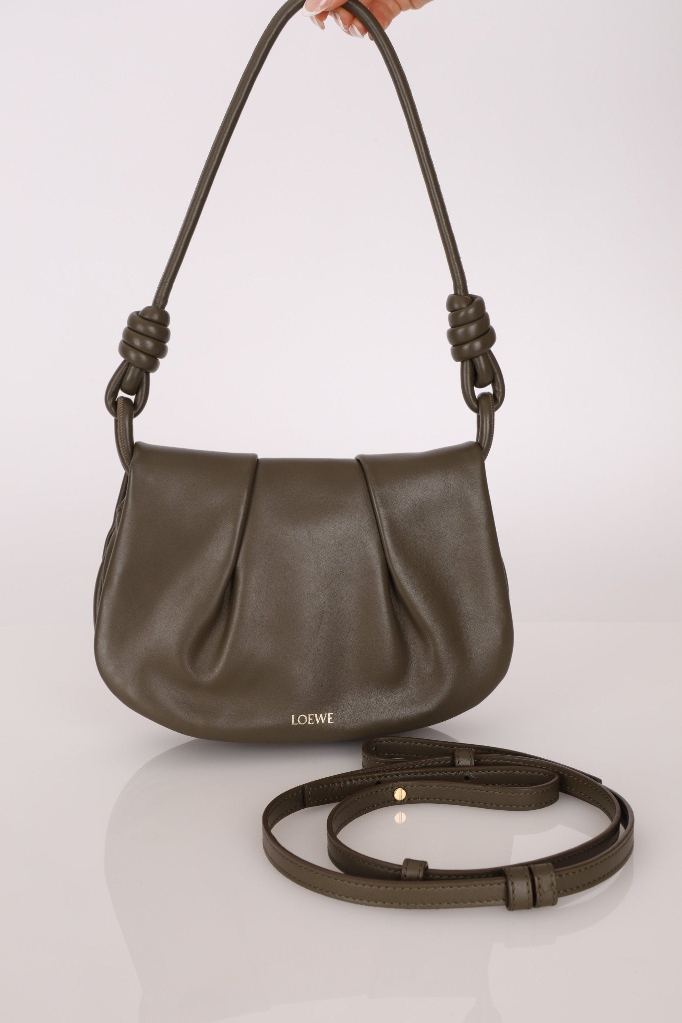 Loewe Olive Calfskin Paseo Flap - FashioNica