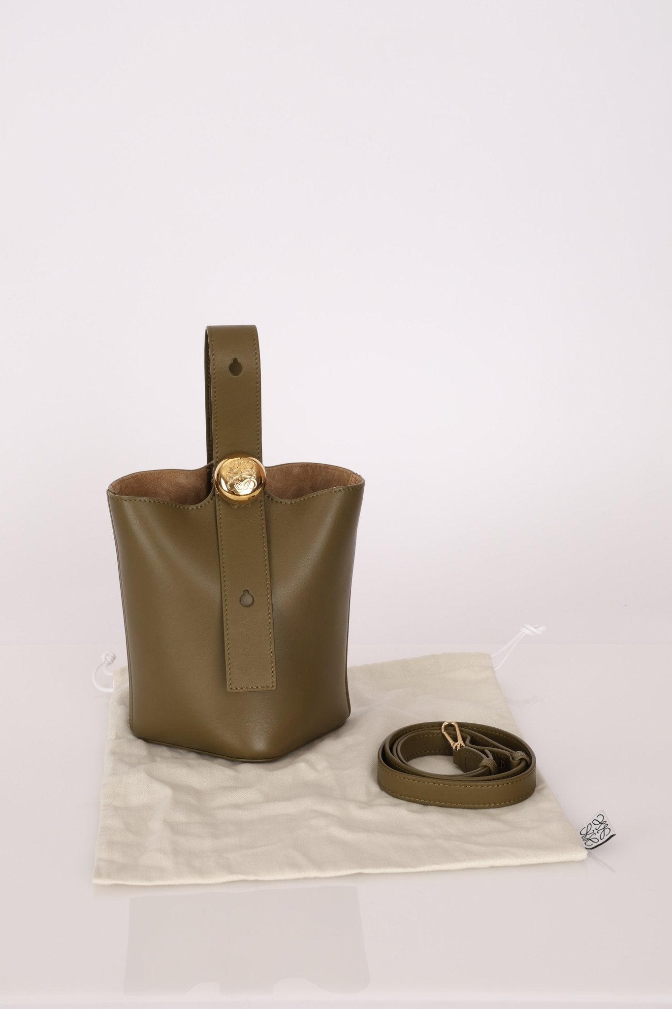 Loewe Olive Pebble Mini Bucket Bag - FashioNica