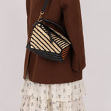 Loewe Raffia Woven and Calfskin Small Puzzle Edge - FashioNica