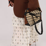 Loewe Raffia Woven and Calfskin Small Puzzle Edge - FashioNica