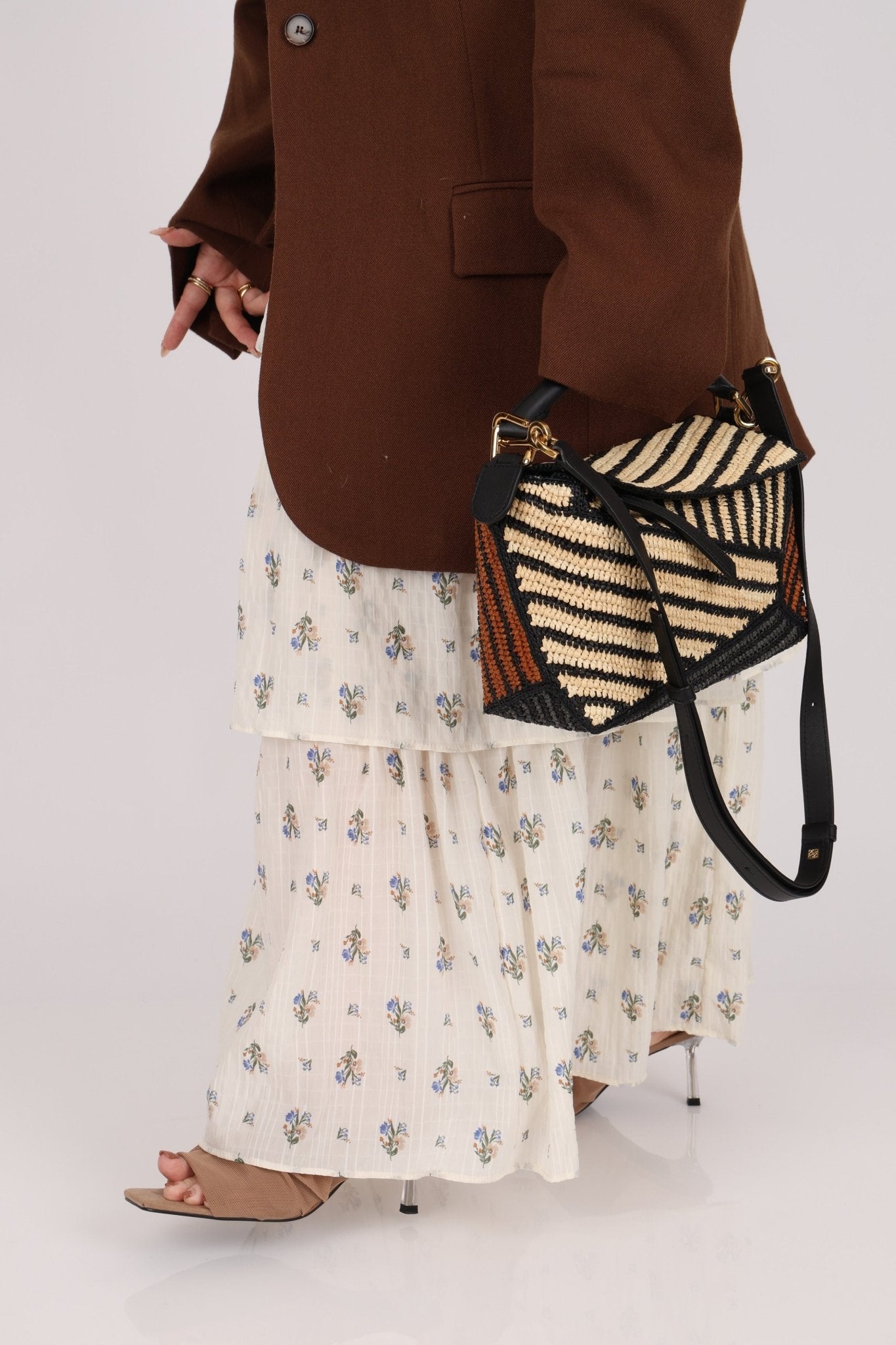 Loewe Raffia Woven and Calfskin Small Puzzle Edge - FashioNica