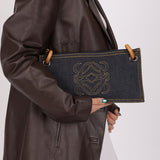 Loewe Repeat Anagram Denim Shoulder Bag - FashioNica