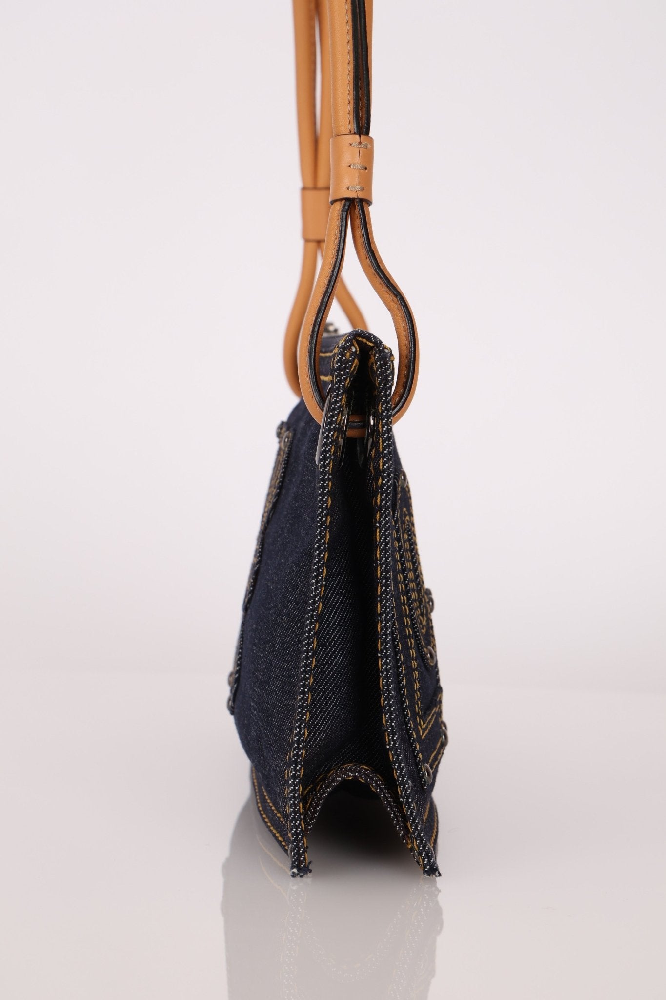 Loewe Repeat Anagram Denim Shoulder Bag - FashioNica
