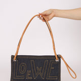 Loewe Repeat Anagram Denim Shoulder Bag - FashioNica