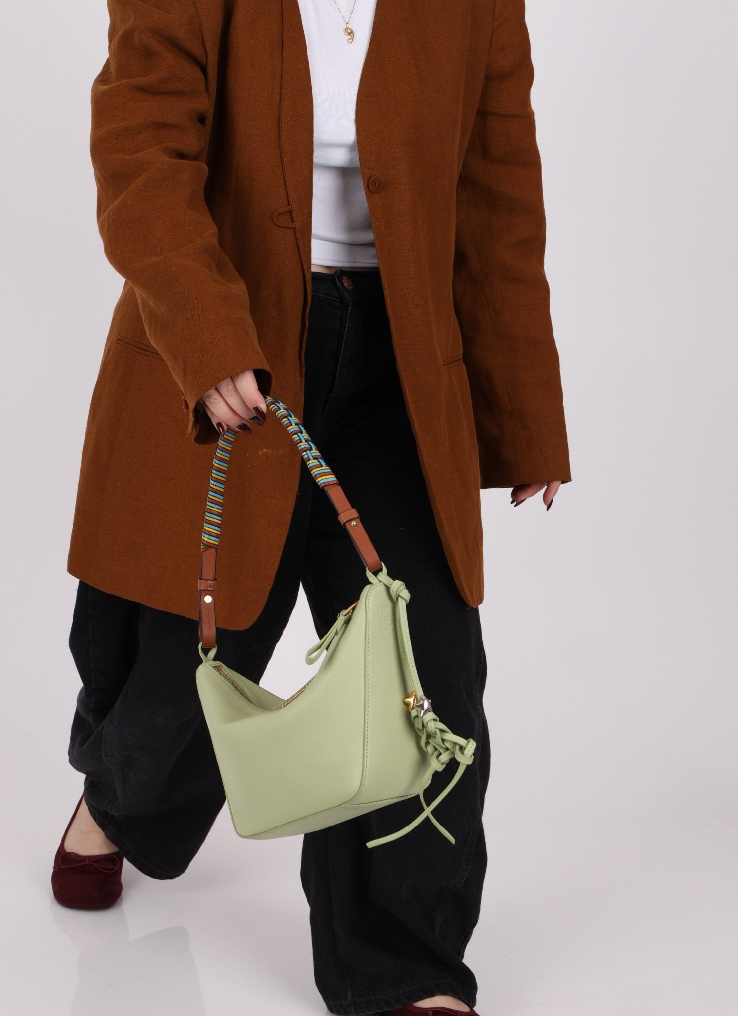 Loewe Rosemary Mini Hammock with Loewe Star Charms and Loewe Woven Strap - FashioNica