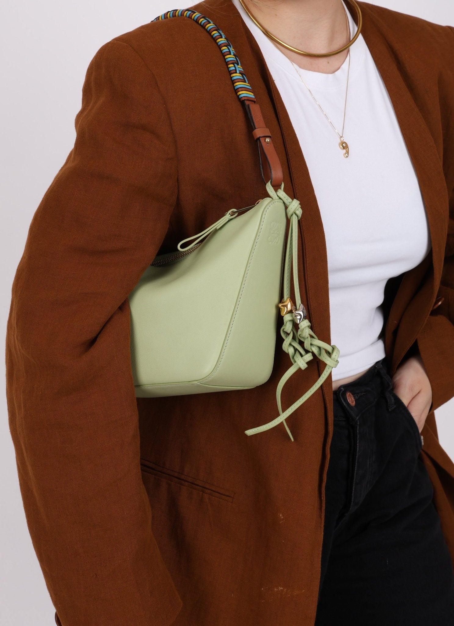 Loewe Rosemary Mini Hammock with Loewe Star Charms and Loewe Woven Strap - FashioNica