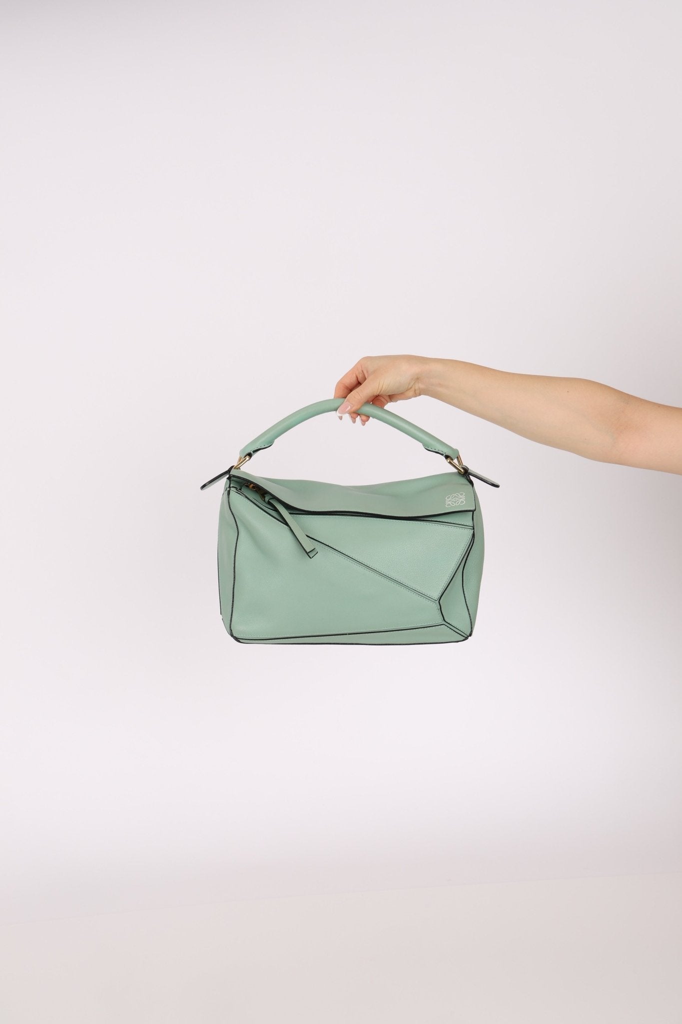 Loewe Sea Water Green Medium Puzzle Bag - FashioNica