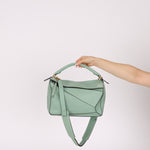 Loewe Sea Water Green Medium Puzzle Bag - FashioNica