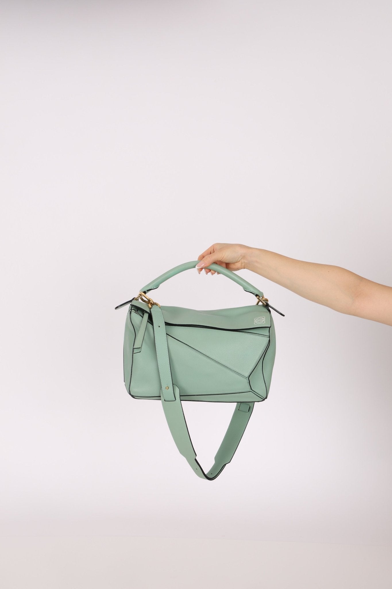 Loewe Sea Water Green Medium Puzzle Bag - FashioNica