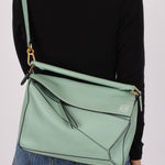 Loewe Sea Water Green Medium Puzzle Bag - FashioNica