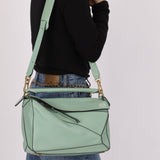 Loewe Sea Water Green Medium Puzzle Bag - FashioNica