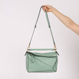 Loewe Sea Water Green Medium Puzzle Bag - FashioNica