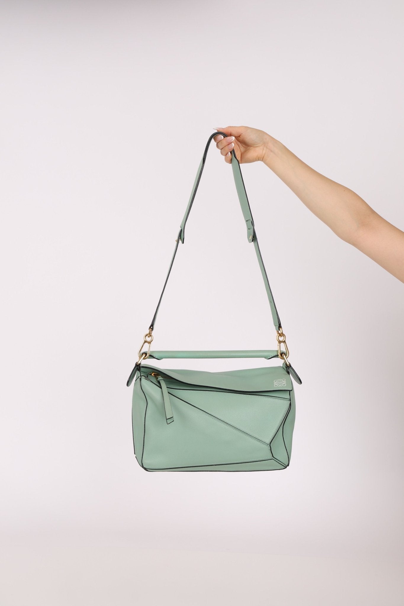 Loewe Sea Water Green Medium Puzzle Bag - FashioNica