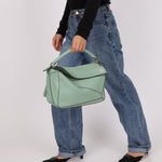 Loewe Sea Water Green Medium Puzzle Bag - FashioNica