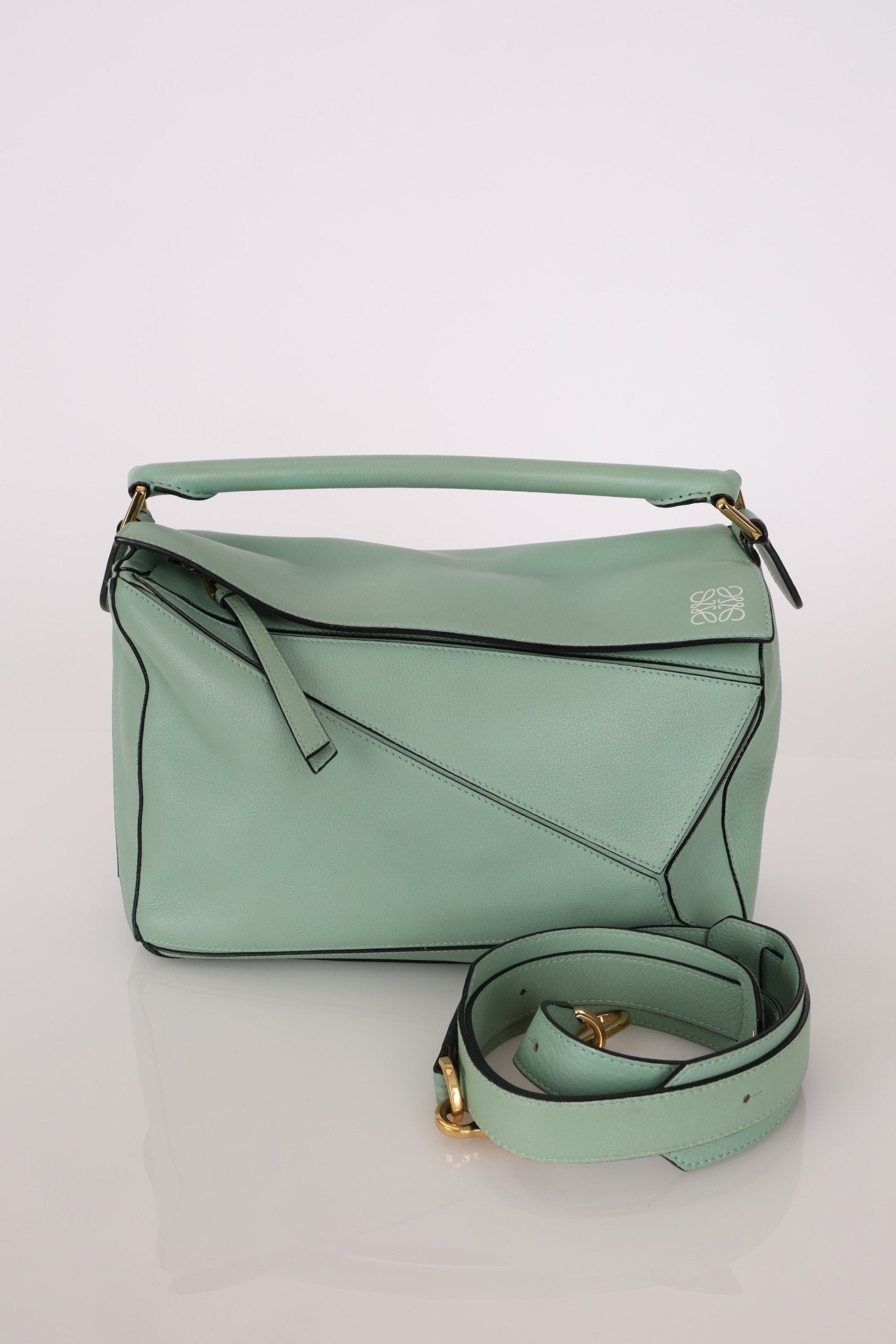 Loewe Sea Water Green Medium Puzzle Bag - FashioNica