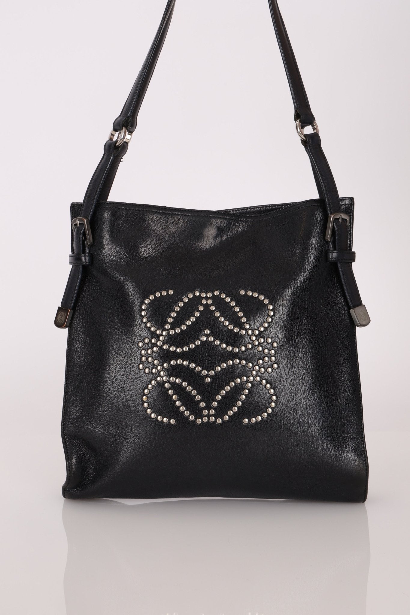 Loewe Studded Anagram Leather Tote - FashioNica