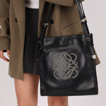 Loewe Studded Anagram Leather Tote - FashioNica