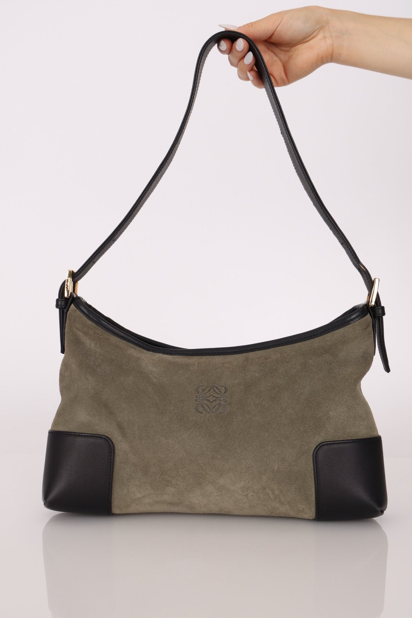 Loewe Suede Anagram Shoulder Bag - FashioNica