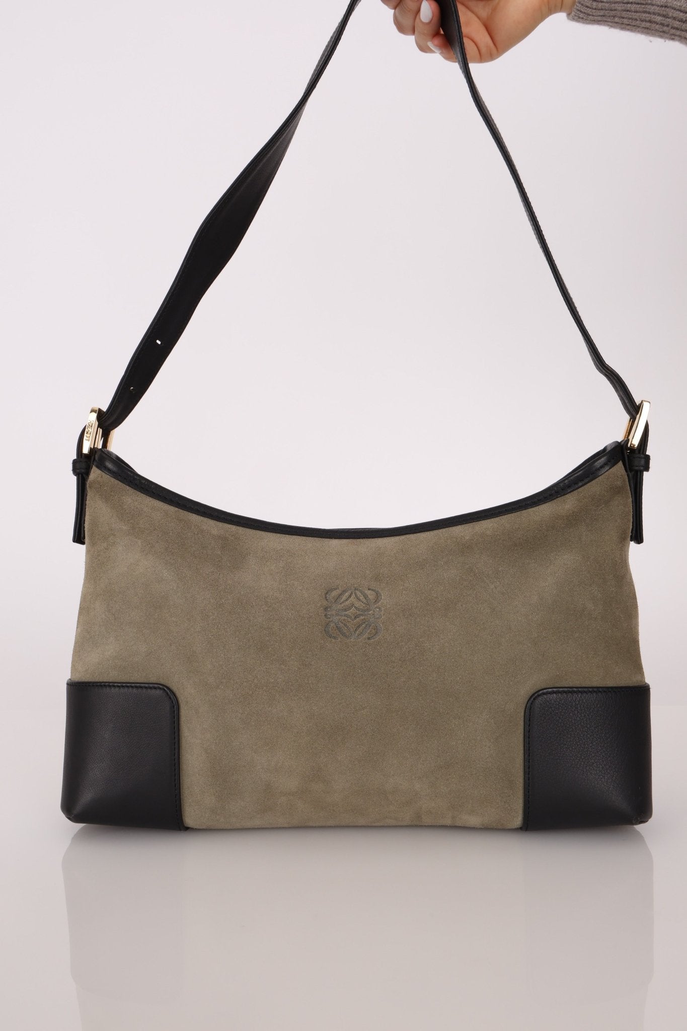 Loewe Suede Anagram Shoulder Bag - FashioNica