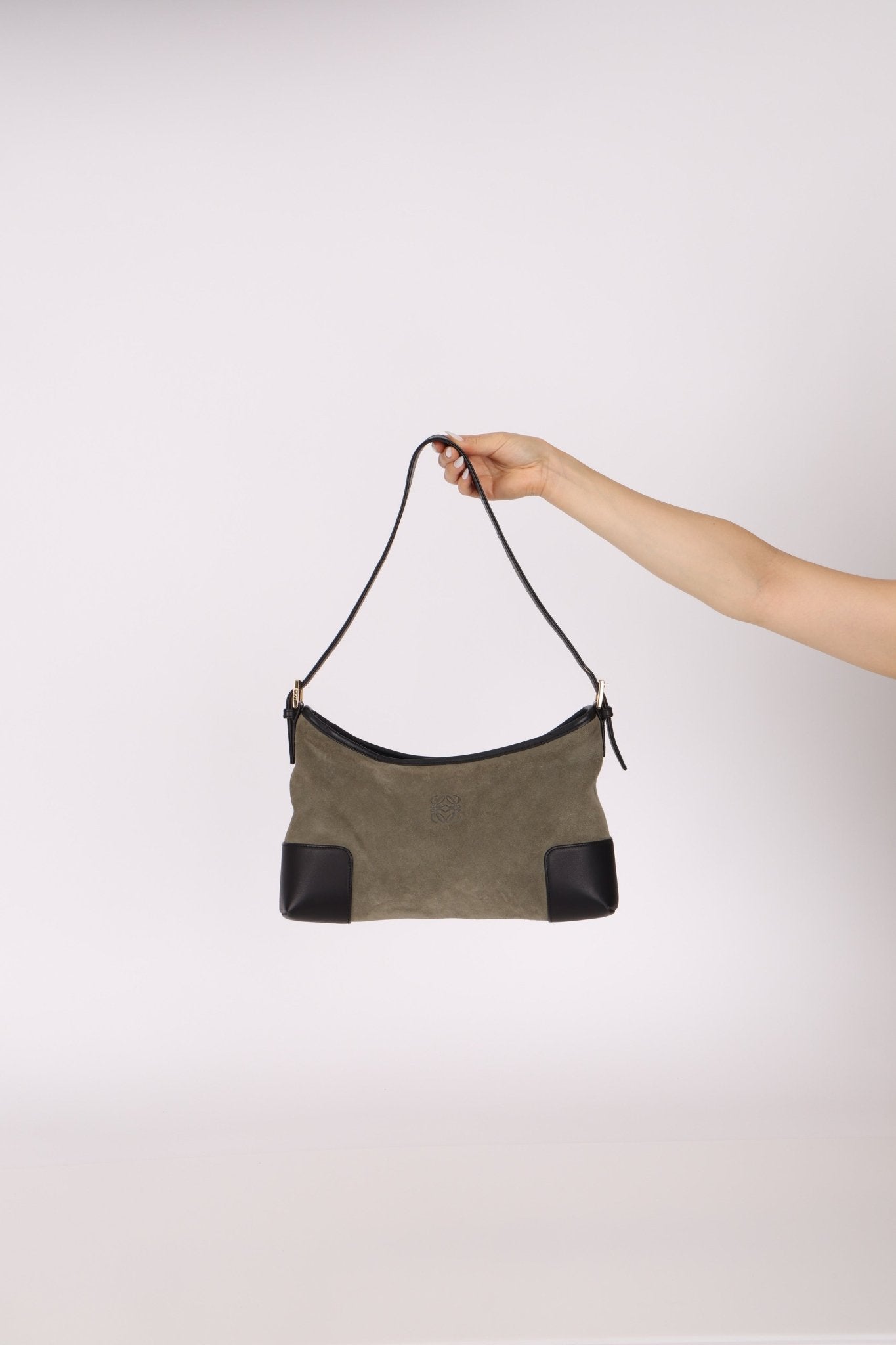 Loewe Suede Anagram Shoulder Bag - FashioNica
