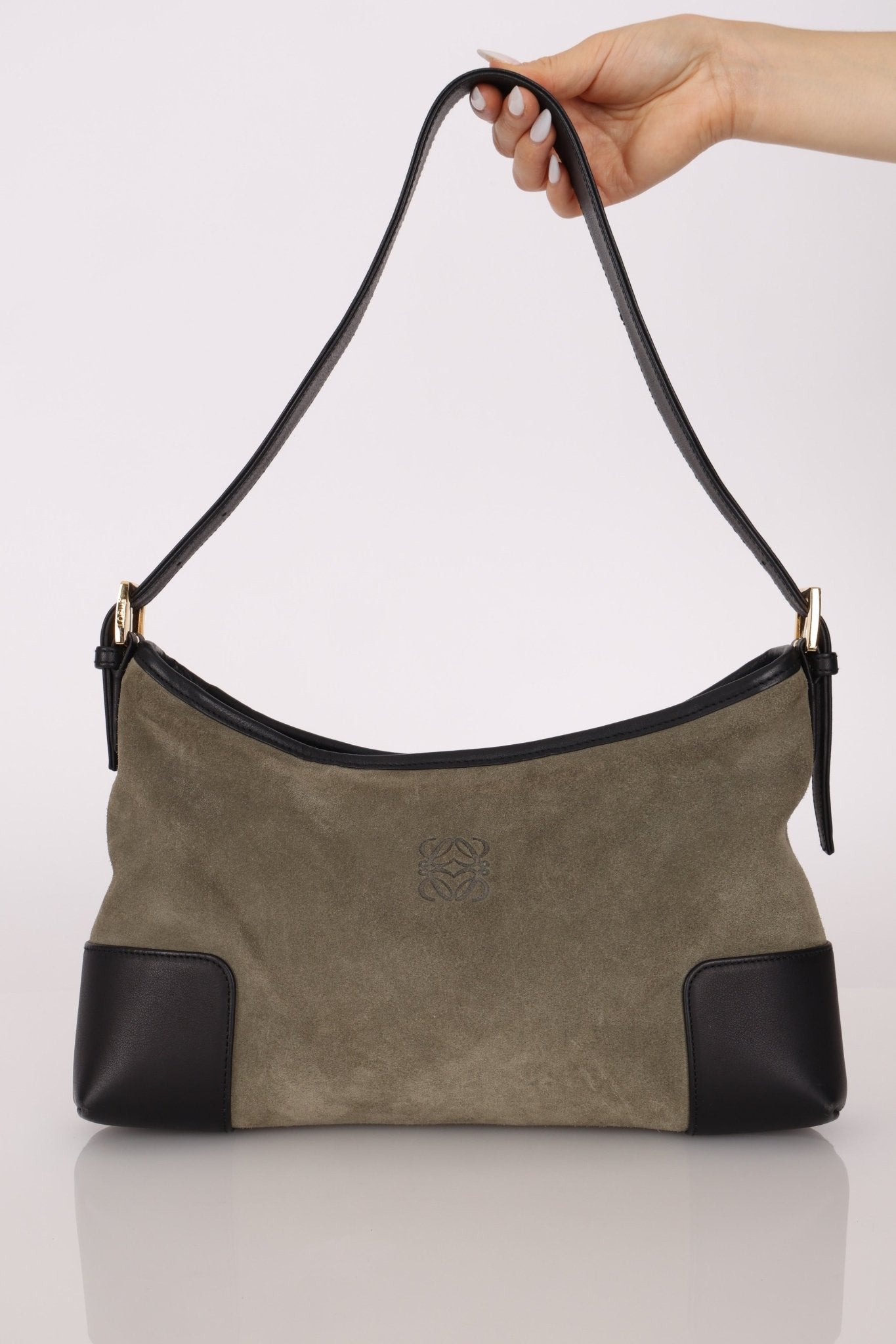 Loewe Suede Anagram Shoulder Bag - FashioNica
