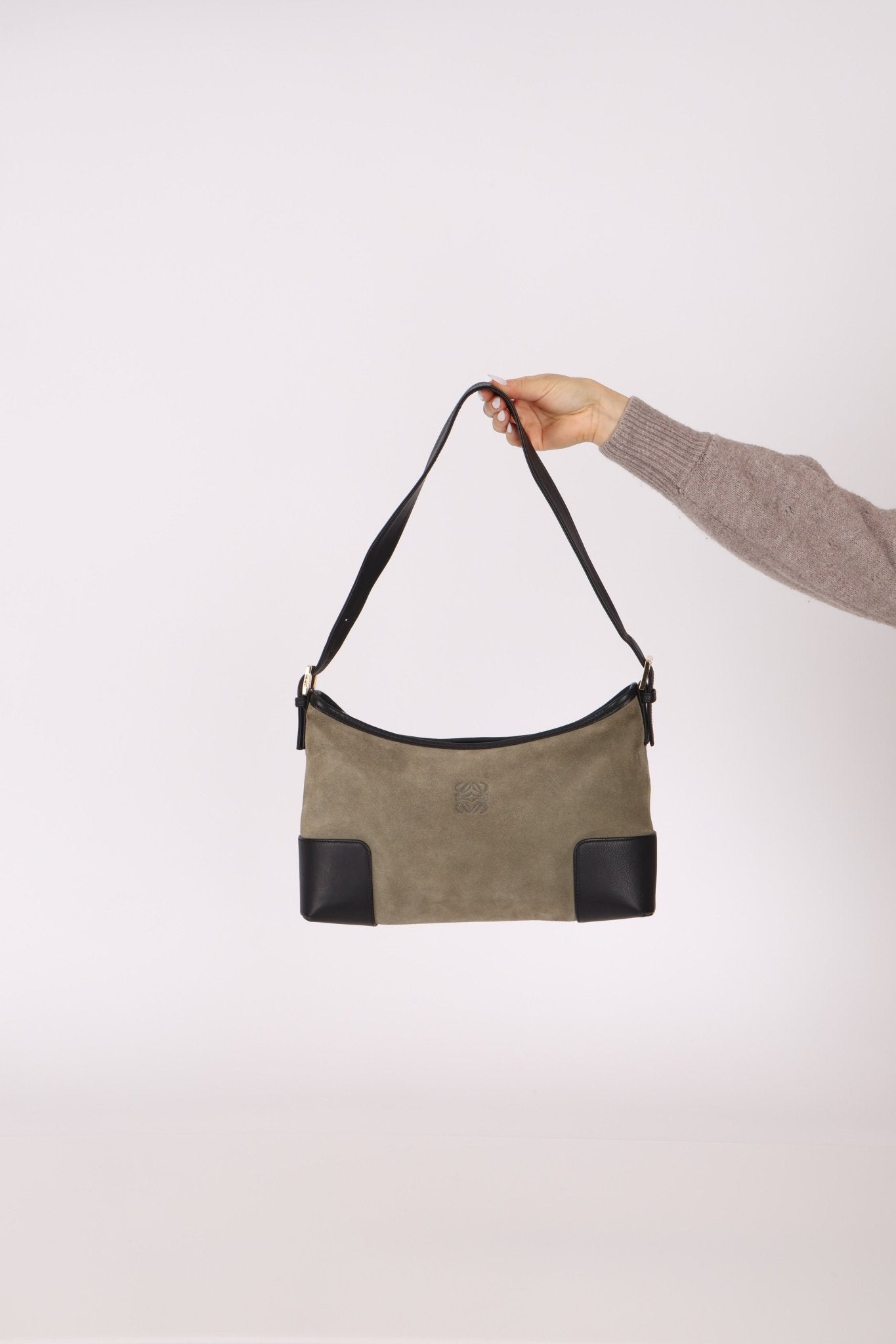 Loewe Suede Anagram Shoulder Bag - FashioNica