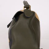 Loewe Suede & Olive Medium Puzzle Bag - FashioNica