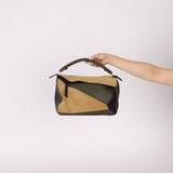 Loewe Suede & Olive Medium Puzzle Bag - FashioNica