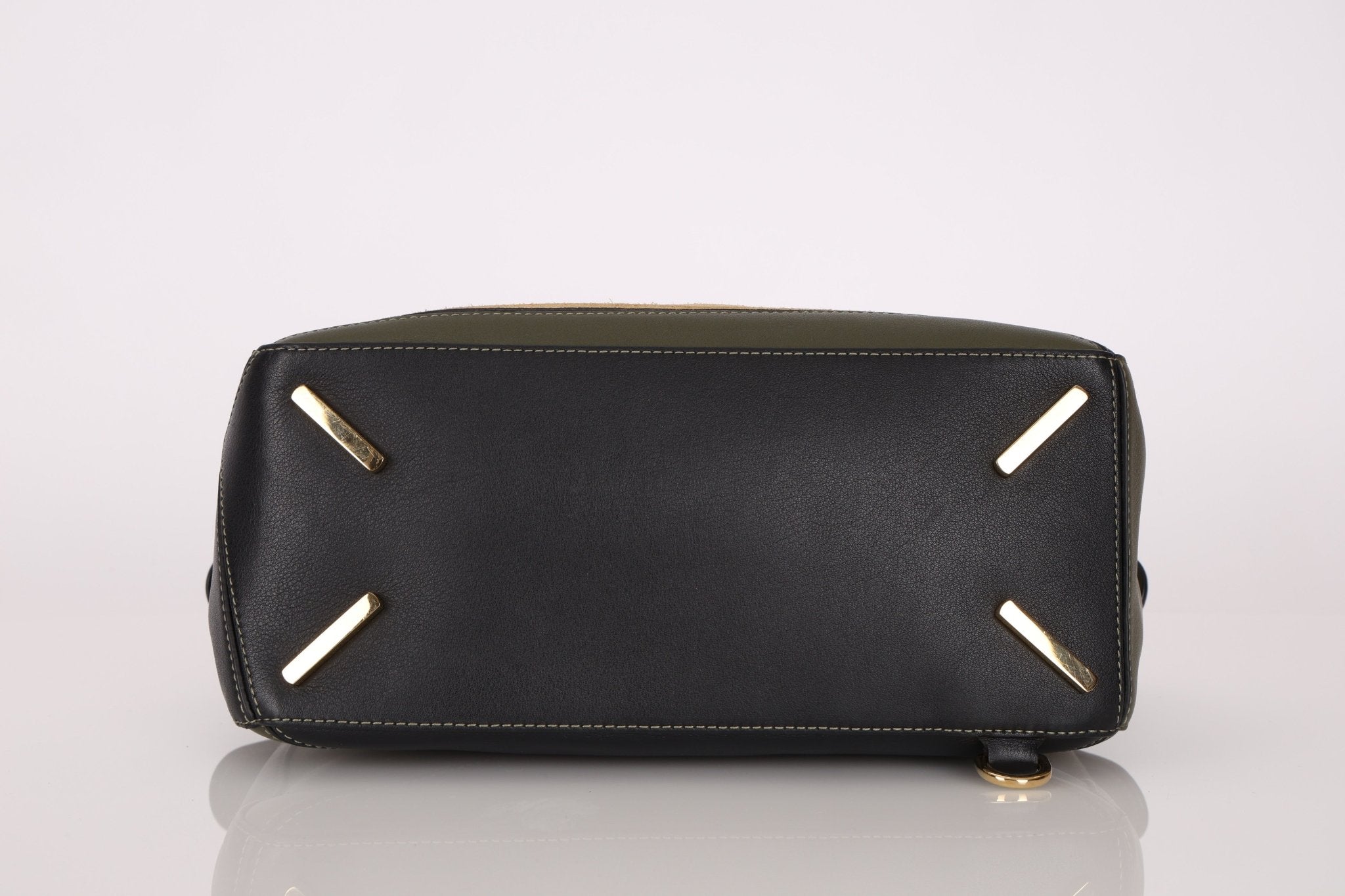 Loewe Suede & Olive Medium Puzzle Bag - FashioNica