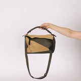 Loewe Suede & Olive Medium Puzzle Bag - FashioNica