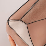 Loewe Suede Pink Bicolor Small Puzzle Bag - FashioNica