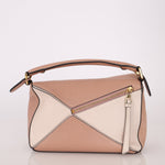 Loewe Suede Pink Bicolor Small Puzzle Bag - FashioNica