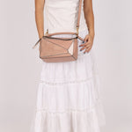 Loewe Suede Pink Bicolor Small Puzzle Bag - FashioNica