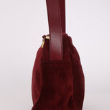 Loewe Suede Wine Red Anagram Crossbody - FashioNica