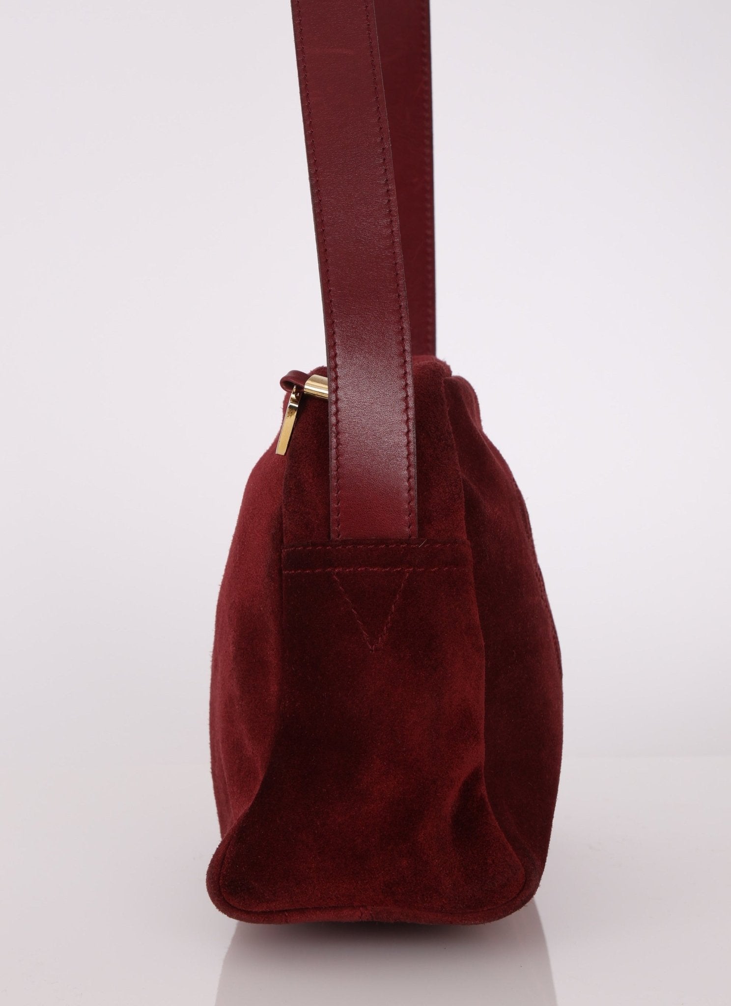 Loewe Suede Wine Red Anagram Crossbody - FashioNica