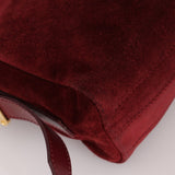 Loewe Suede Wine Red Anagram Crossbody - FashioNica