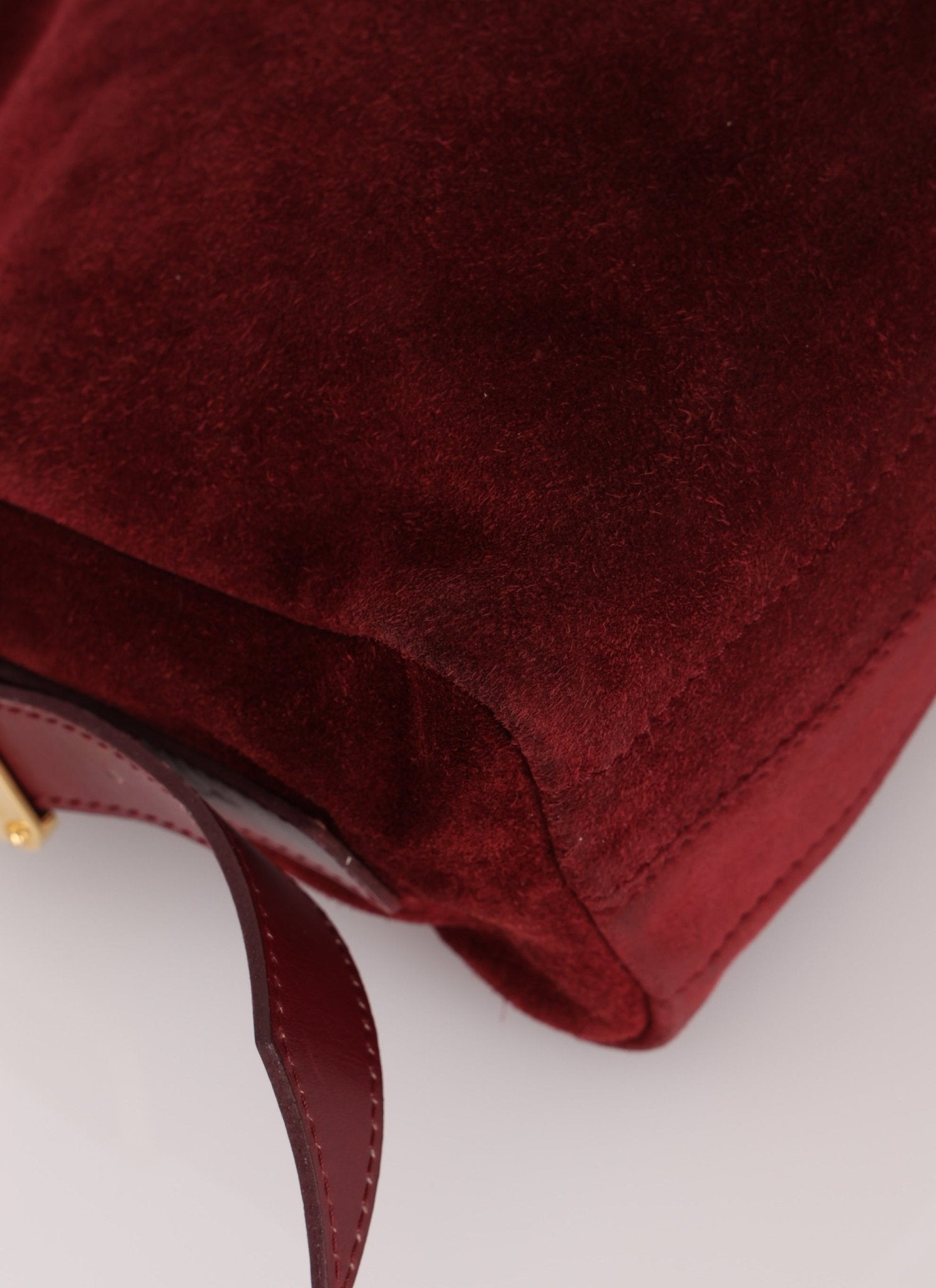 Loewe Suede Wine Red Anagram Crossbody - FashioNica
