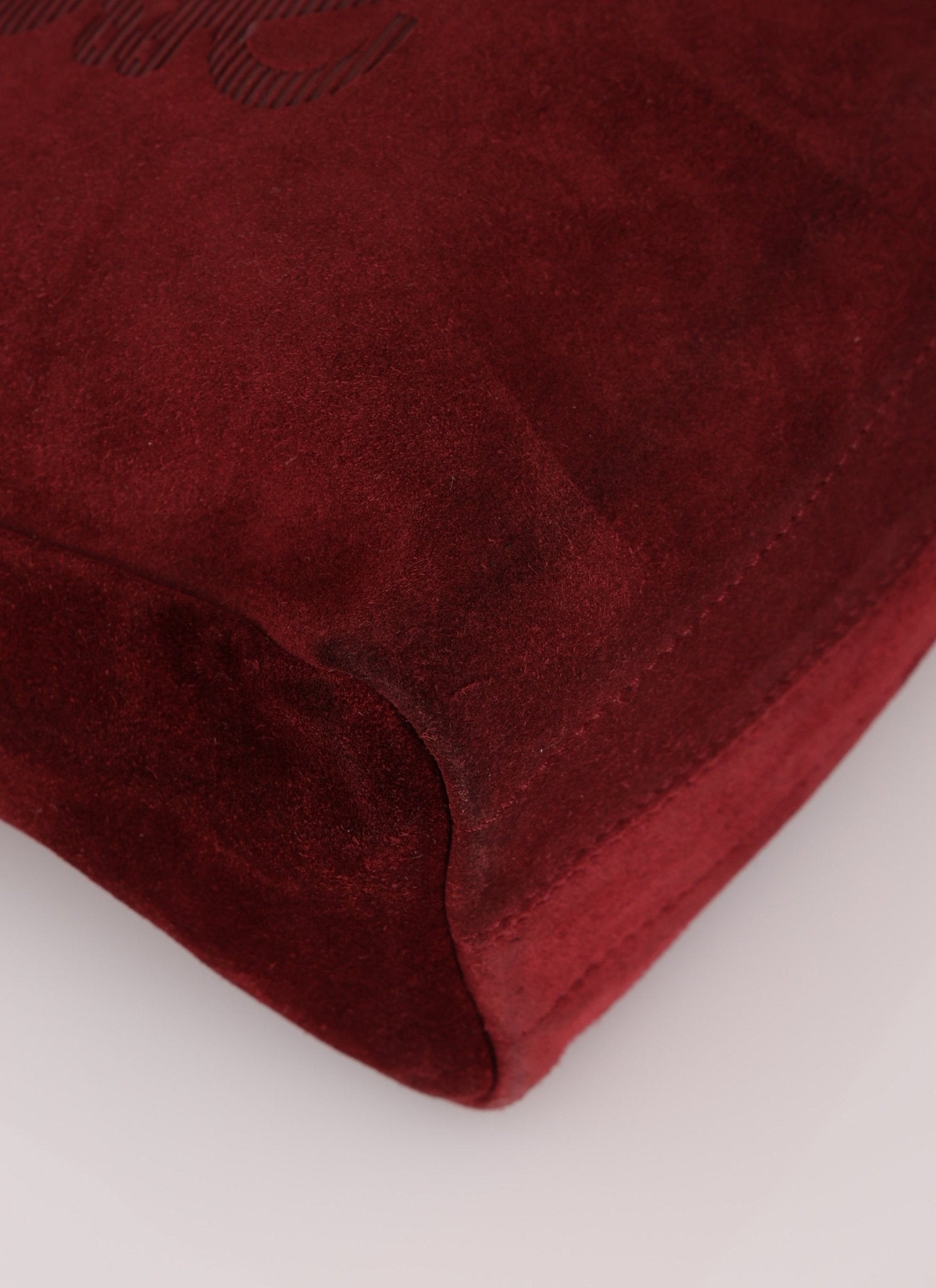 Loewe Suede Wine Red Anagram Crossbody - FashioNica