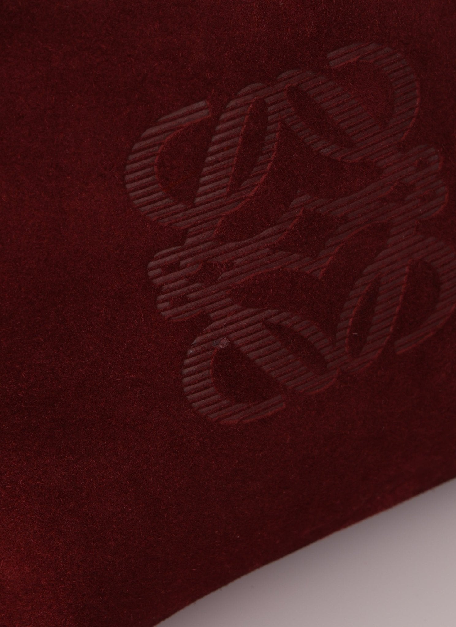 Loewe Suede Wine Red Anagram Crossbody - FashioNica