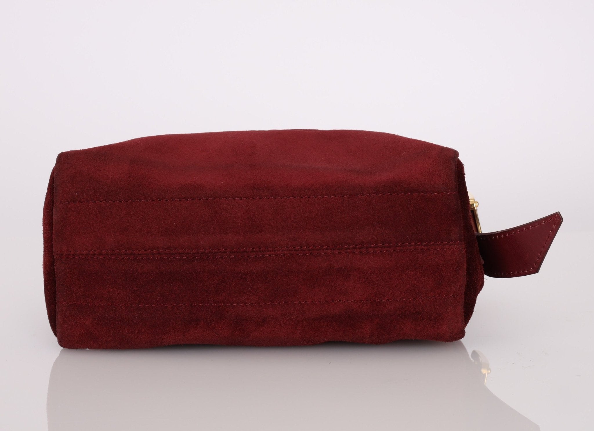 Loewe Suede Wine Red Anagram Crossbody - FashioNica